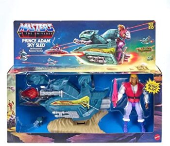 MATTEL MASTERS OF THE UNIVERSE PRINCE ADAM SKY SLED RETRO ACTION FIGURE SET