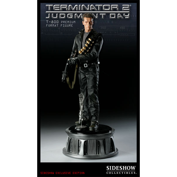 SIDESHOW COLLECTIBLES TERMINATOR 2 JUDGMENT DAY T-800 CYBORG 1/4 SCALE PREMIUM FORMAT EXCLUSIVE STATUE - Image 3